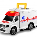 Ambulance avec effets et garage d’hôpital dépliable 33,5 cm