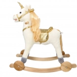 Licorne dorée à bascule avec roues