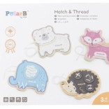 PolarB animaux à lacer – ensemble en bois pour développer la motricité fine