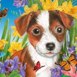 Puzzle Chiot dans le jardin 1000 pièces