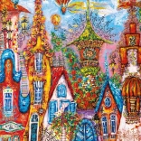 Puzzle Heye - Charming Village : Porte bleue 500 pièces