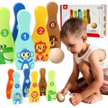 Quilles en bois pour enfants avec animaux 6 pcs + balle TOOKY TOY