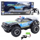 Voiture RC tout-terrain de police 1:8, noire, 2,4 GHz