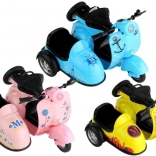 Modèle en métal de scooter avec side-car 1:14 avec lumière et son, 3 couleurs