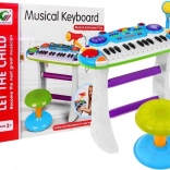 Set musical bleu Clavier + Batterie + Micro pour enfants 3+ Lumières + Sons 2 octaves