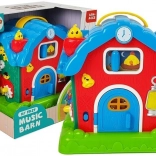 grange musicale – ferme interactive avec petits animaux et sons, rouge