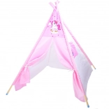 Teepee rose pour enfants avec licorne