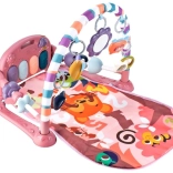Tapis d’éveil éducatif avec piano et hochets – rose