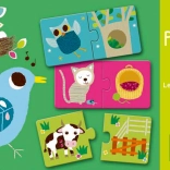 DJECO Puzzles maisons d'animaux 12x2 pièces