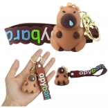 Porte-clés capybara avec mousqueton et anneau