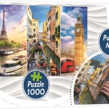 TREFL puzzle collage villes Paris–Venise–Londres 1000 pièces + tapis enroulable