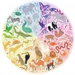 RAVENSBURGER Puzzle rond Cercle des couleurs : Animaux 500 pièces