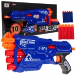 Blaster pour enfants à 6 canons BLAZE STORM avec 10 fléchettes en mousse, manuel