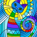 Puzzle Chat ornemental 1000 pièces ENJOY