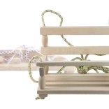 Balançoire suspendue en bois pour enfants, naturelle