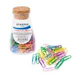 ensemble d’agraffes de bureau colorées en boîte