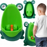 Urinoir mural pour enfants en forme de grenouille avec cible rotative – Verte