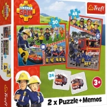 Puzzle 2-en-1 Sam le Pompier avec jeu mémo
