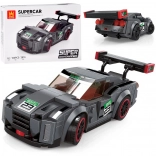 Jeu de construction technique voiture de sport grise, 166 pièces avec autocollants