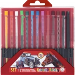 Portemines de couleur KOH-I-NOOR 12 pcs – étui rouge