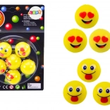 Ensemble de 6 balles rebondissantes Emoji jaunes