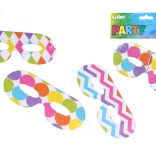 Masque de fête pour le visage 16x7 cm - lot de 6