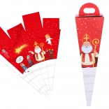 Cornet Saint-Nicolas rouge 50 cm