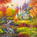 Puzzle 1000 pièces ambiance automnale