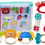 Ensemble de hochets et anneaux de dentition pour enfants en forme d'animaux, 8 pièces