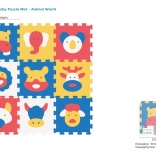 Tapis puzzle en mousse avec animaux, 9 pièces, EVA, dès 10 mois, assemblage de formes 3D