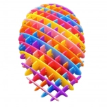 Jouet sensoriel antistress élastique arc-en-ciel 10 cm