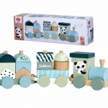 Train en bois avec blocs EICHHORN Panda, 16 pièces
