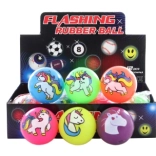 Balle en caoutchouc licorne lumineuse 5,5 cm