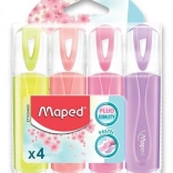 Surligneurs pastel MAPED Fluo Peps, set de 4 pièces