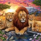Puzzle Famille de lions 1000 pièces