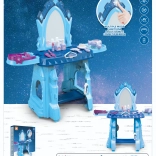 Coiffeuse pour enfants inspirée d'un château de glace avec accessoires
