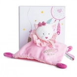 Ensemble cadeau - doudou en peluche rose chat