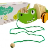 Crocodile à tirer en bois 18 cm