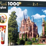 Trefl ensemble 2-en-1 puzzle Château de Drachenburg, Allemagne 1000 pièces avec colle