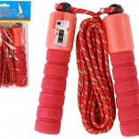 Corde à sauter rouge avec compteur 275 cm réglage fitness