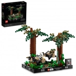 Diorama LEGO Star Wars : poursuite en speeder sur Endor
