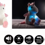 Licorne en peluche avec ailes et effets lumineux
