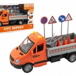 Véhicule d’entretien routier en plastique 25 cm avec lumière et son, à friction