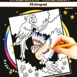 Image à gratter avec surprise Deux perroquets 20x25 cm