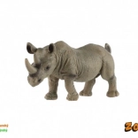 Figurine en plastique rhinocéros noir à deux cornes 14 cm