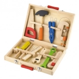 Set d’outils en bois dans une valisette pour enfants