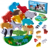 Jeu d’équilibre Montessori en bois avec animaux