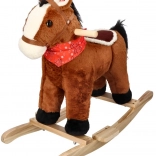 Cheval à bascule en peluche brun pour enfants