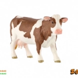 Modèle réaliste de vache en plastique de la race tachetée tchèque 12 cm