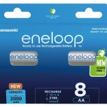 Piles rechargeables Eneloop AA 2000 mAh, lot de 8